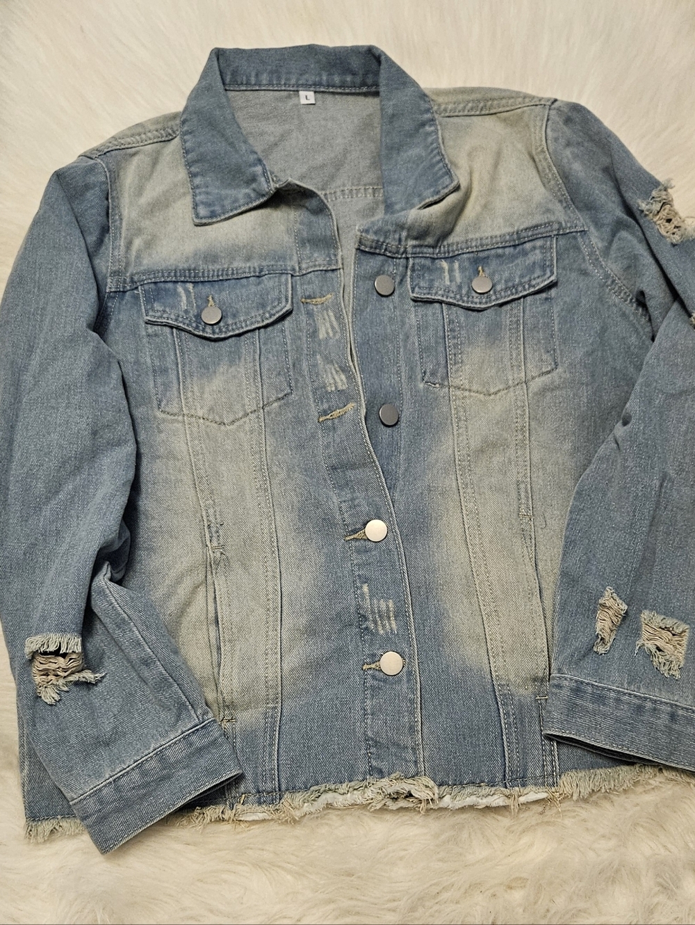 Distressed Denim Jacket - Picture 3 of 4